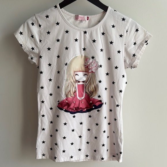 Girls Short Sleeve Tee with Text Design with Excellent condition 3PCS - Picture 2 of 8